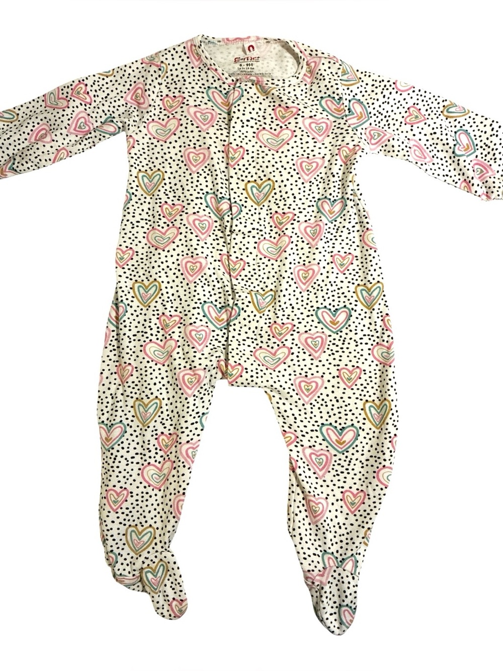 Magnetic Me Hearts Footie Sleeper 6-9 months 100% Cotton